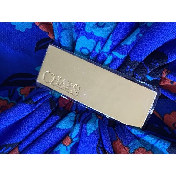 CHAPS Womens Faux Wrap Knit Dress Capri Multi Blue 8P NWT - Picture 6 of 11